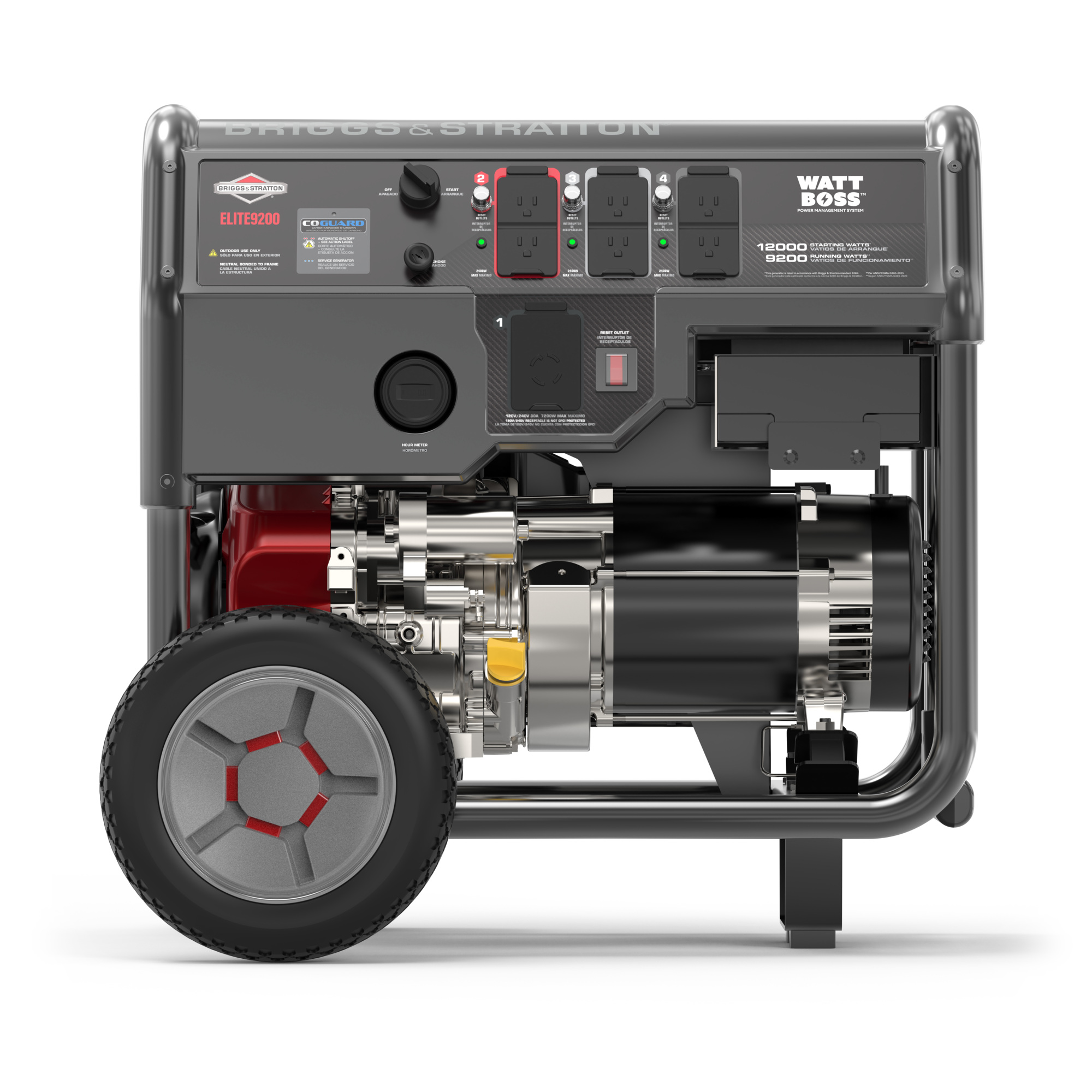 Briggs & Stratton Elite 6250W Portable Generator - 6250 Starting Watts / 5000 Running Watts, Electric Start, Heavy-Duty Power, 120/240V, ANSI/PGMA CO Detection, Modle #33049
